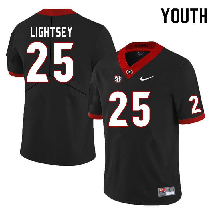 Georgia Bulldogs Youth E.J. Lightsey #25 Black 2022 Stitched College UGA Football Jersey 23CX015QO